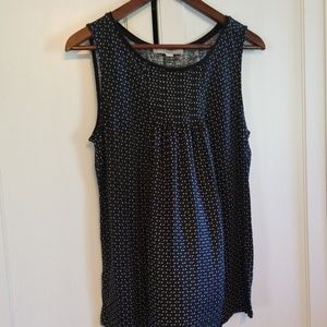 🌞Loft black polka dot tank top medium